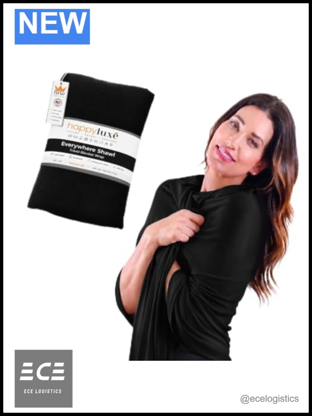 TENCEL Modal Travel Wrap Scarf UPF 50+ Packable Made in USA